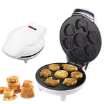 Aparat de facut vafe, 7 modele distractive, indicator luminos, suprafata antiaderenta, 1200W, 20x28x9 cm, alb