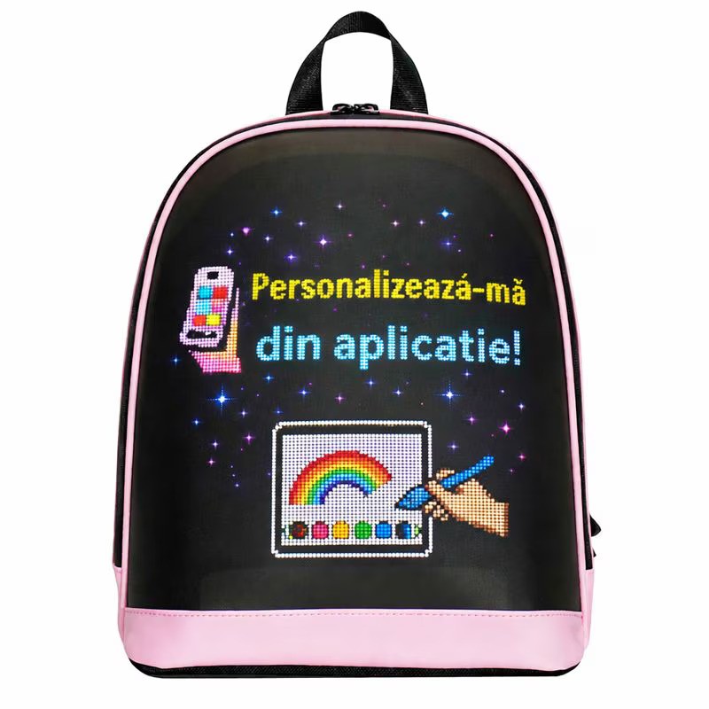 Ghiozdan Smart/Inteligent pentru copii cu ecran LED, conexiune prin Bluetooh la aplicatia mobila, 26 × 11 × 30 cm
