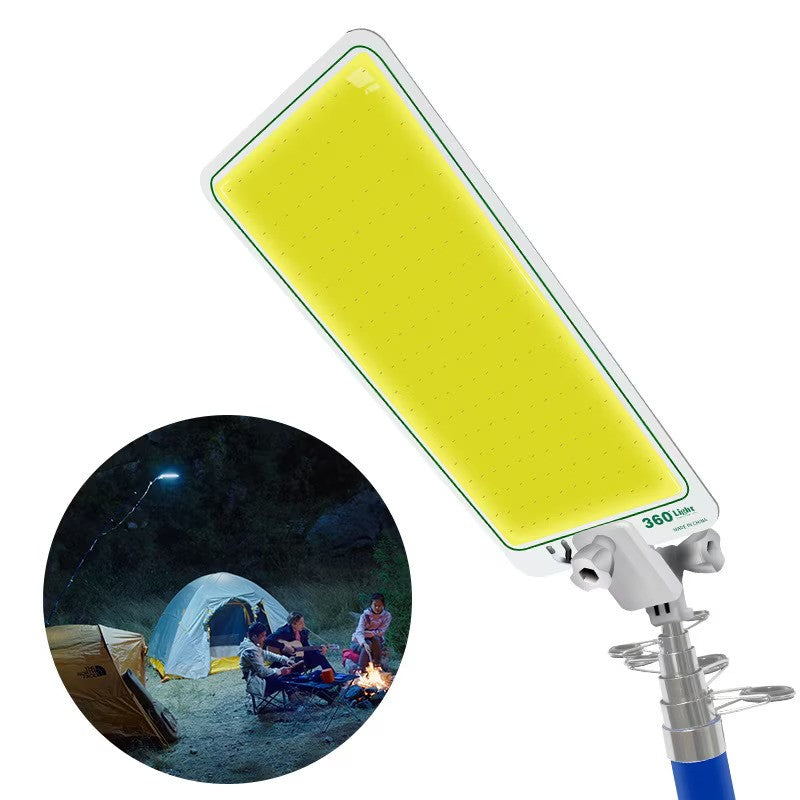 Kit Nocturna eLIVE FR-04, Proiector Camping LED 47W 4558lm, Waterproof, Brat Telescopic Ajustabil 4,5m, 3 Adaptoare 220V, Telecomanda, Geanta Transport