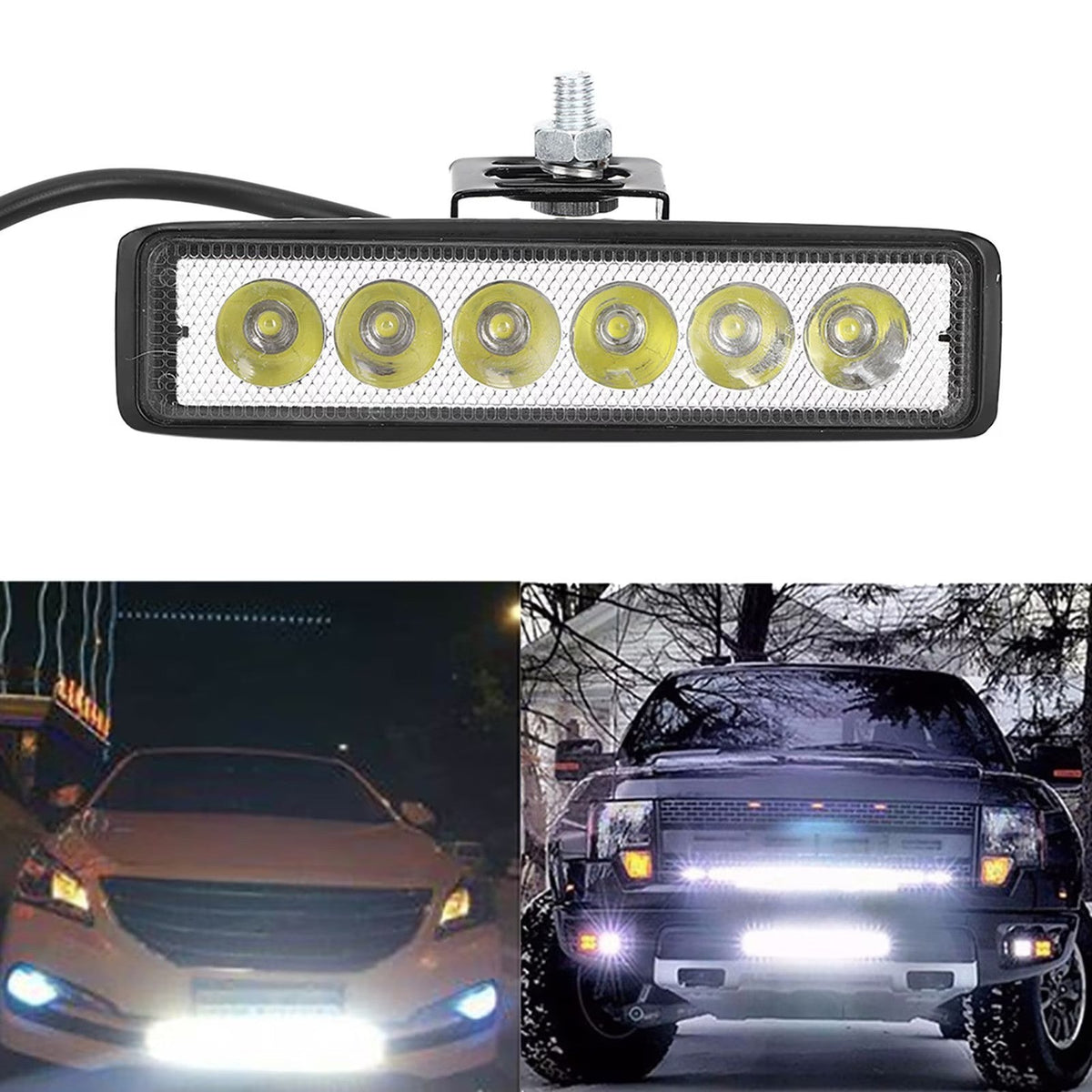 Proiector LED auto 18W, 6 LED-uri, 1200 lumeni, IP67, 12V
