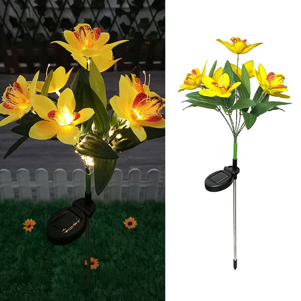 Set 2  lampi solare model Orhidee 70 cm pentru gradina iluminare decorativa exterior