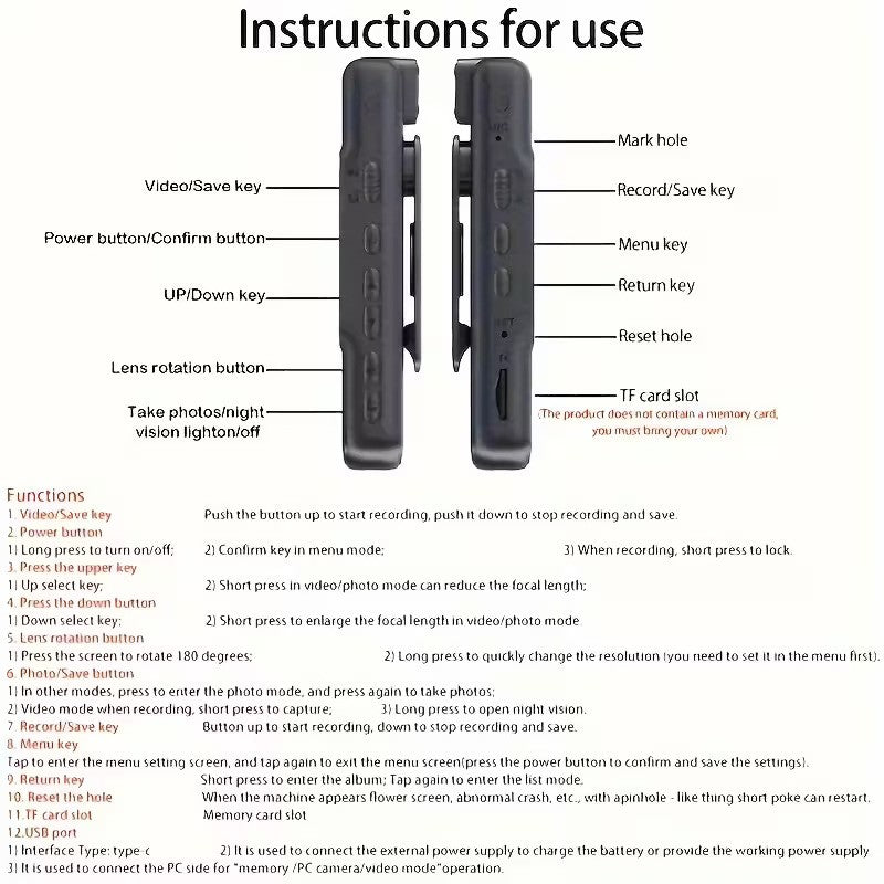 Camera corporala Cam HD cu lentila rotativa,WiFi, Vedere Nocturna IR si Autonomie 7 Ore