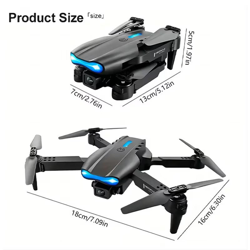 Drona E99, 4K, Camera duala, Conectare WiFi Aplicatie telefon mobil, Brate pliabile, Pozitionare flux optic evita obstacolele,  Geanta de Depozitare, Incarcare USB, Pentru Copii si Adulti, Negru