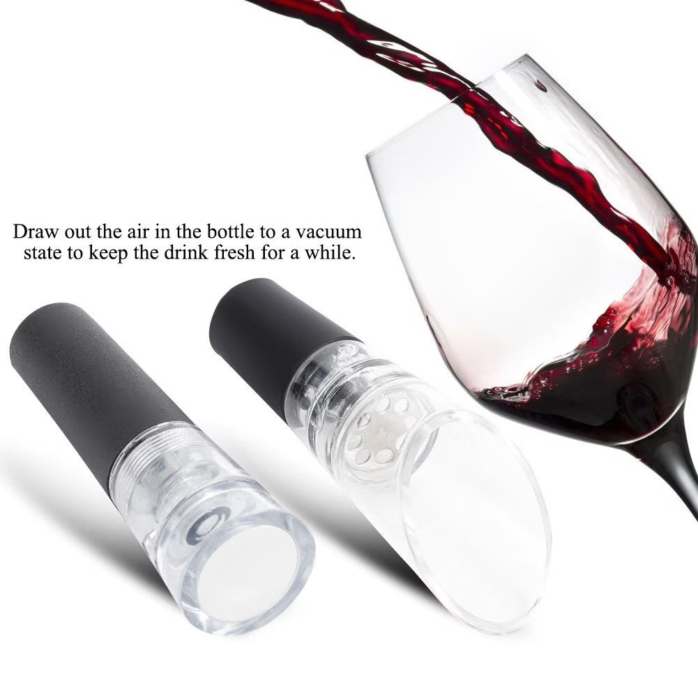 Set 2 buc. Dopuri Sticle Vin cu Vid Pompa Aer Etansare Turnare Lichid - detaliu produs