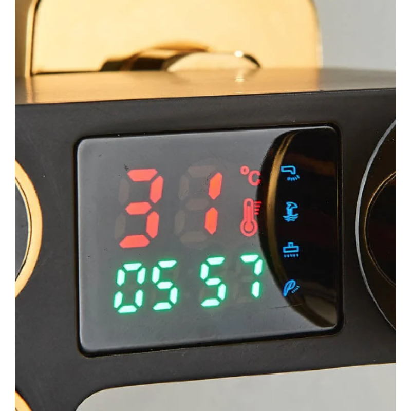 Coloana Dus Termostatica Premium Negru Auriu Afisaj Digital LED 28x19 cm - detaliu produs