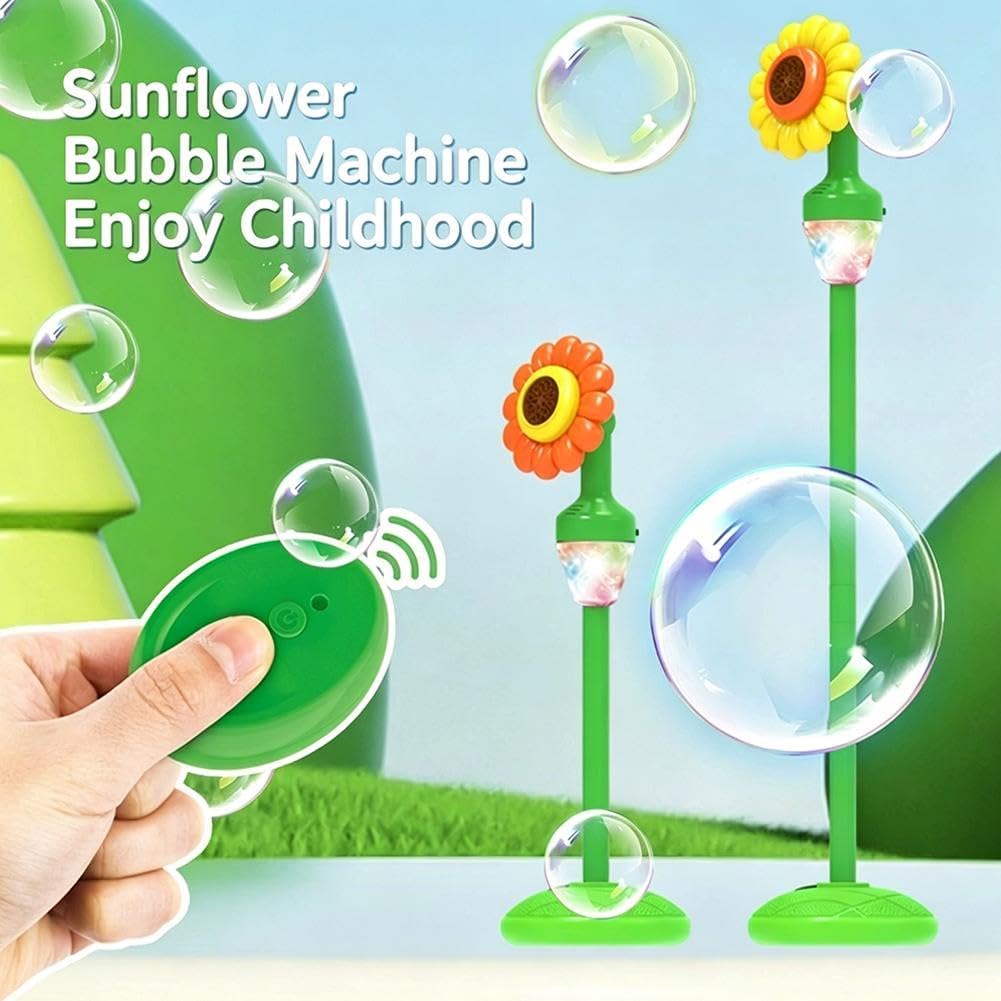 KK Bubble Blower Bubble Tower Jucarie Copii cu Muzica si Pulverizator Girasol 119cm - detaliu produs