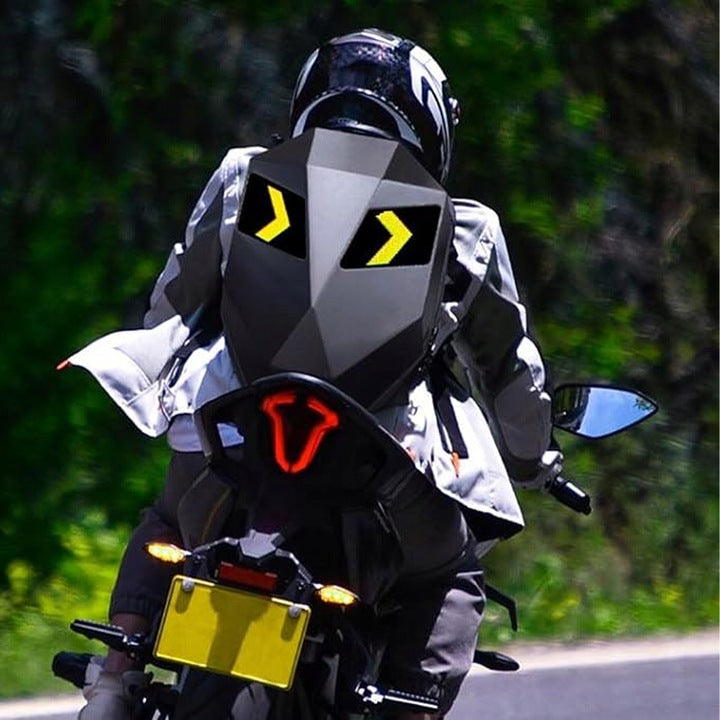 Rucsac moto Led, impermeabil, compartiment laptop 15.6, extensie pentru casca