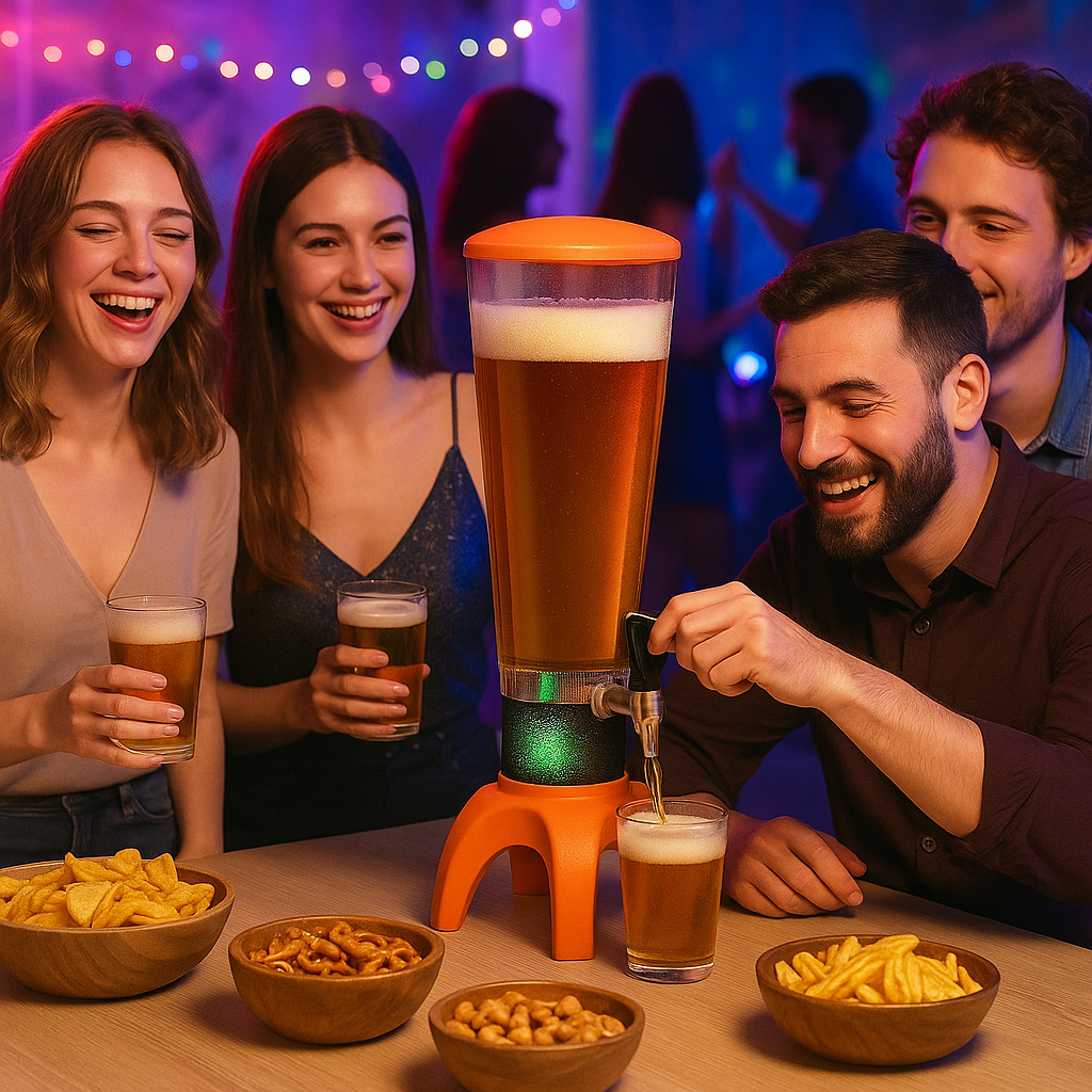 Dozator de bere cu Boxa Bluetooth si lumina LED RGB si Rezervor 3L