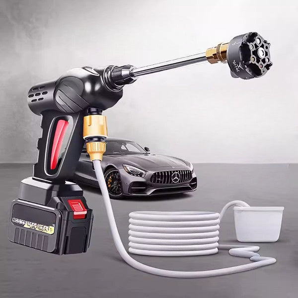 Pistol Portabil de Spalat Auto cu Baterie 21V – Presiune Ridicată, Jet Reglabil, cu Furtun și Filtru