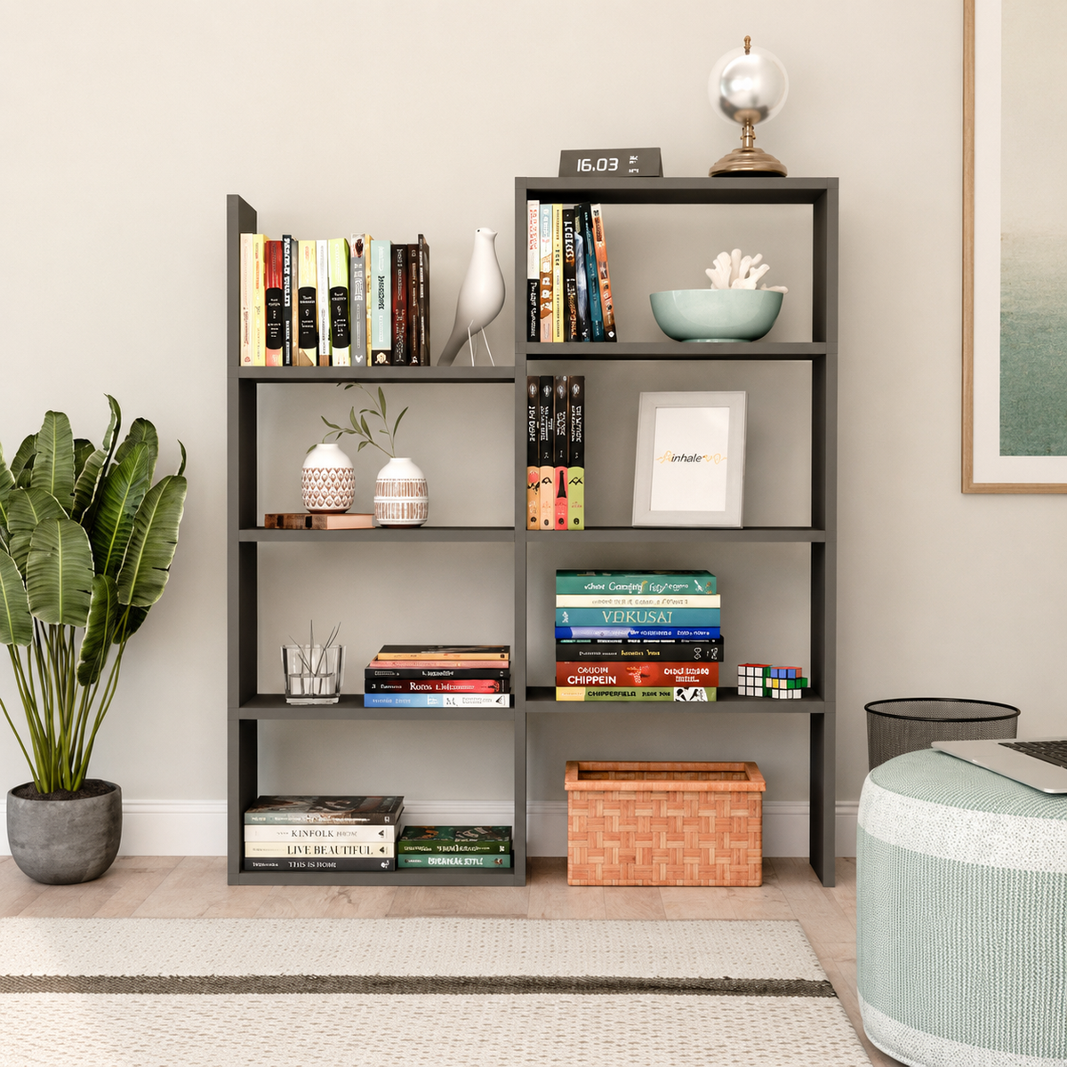 Dulap Modular Lemn Depozitare Haine Dormitor Living Alb Natur - detaliu produs