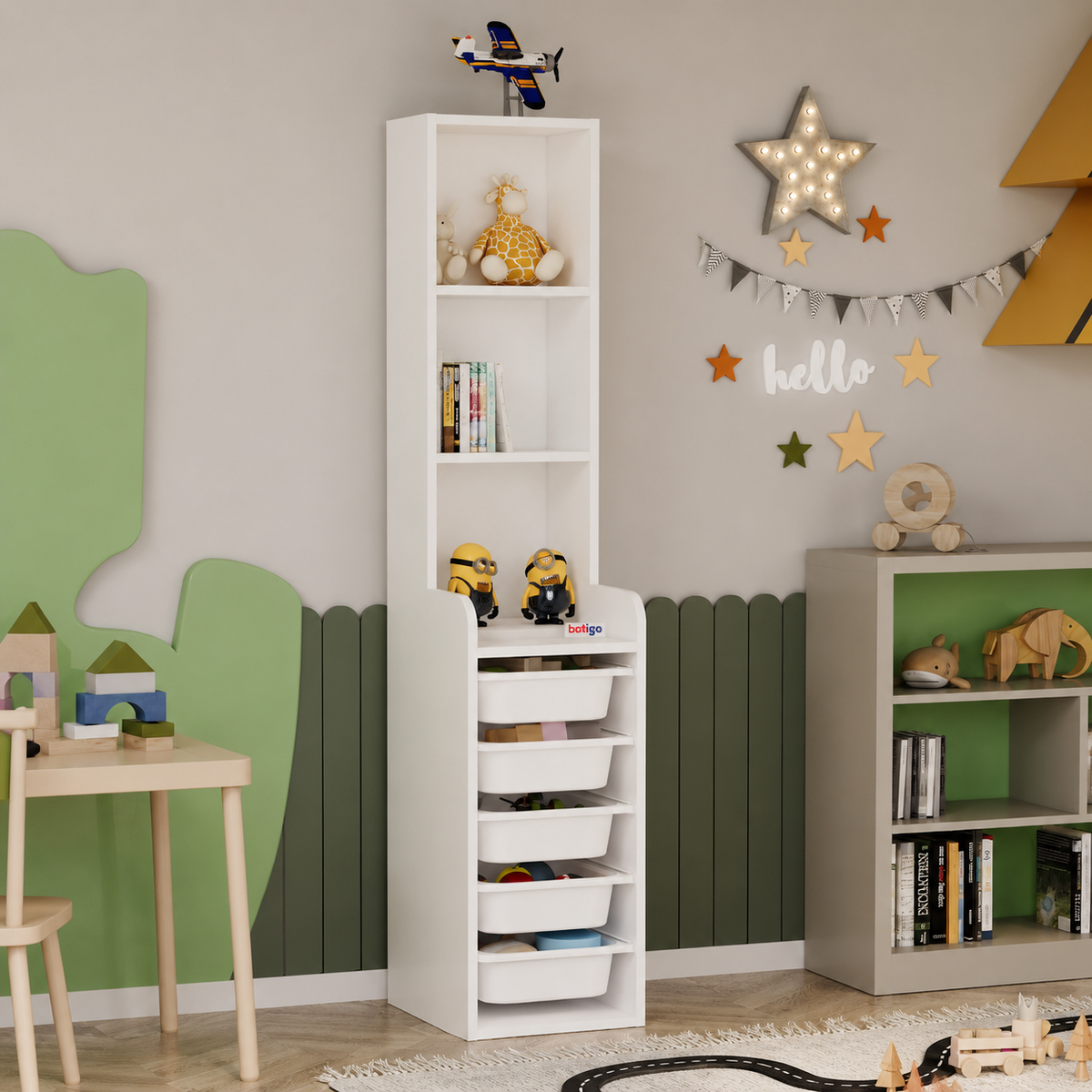 Dulap multifunctional cu 5 cosuri si 3 rafturi 178 cm