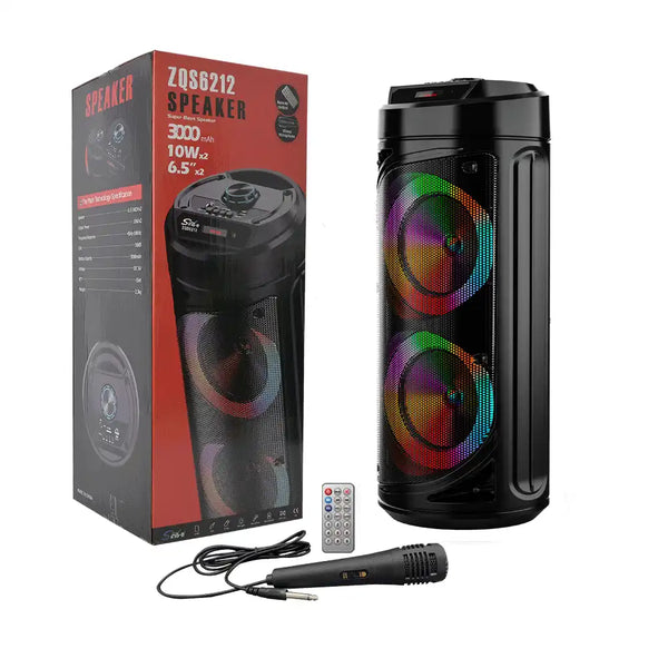 Boxa portabila Wireless ZQS 6212 30W LED, telecomanda, microfon