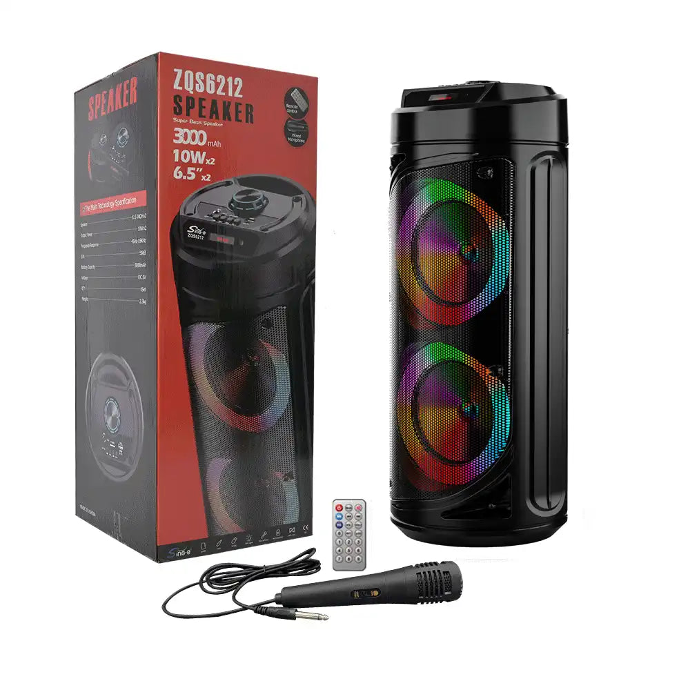 RESIGILAT - Boxa portabila Wireless ZQS 6212 30W LED, telecomanda, microfon