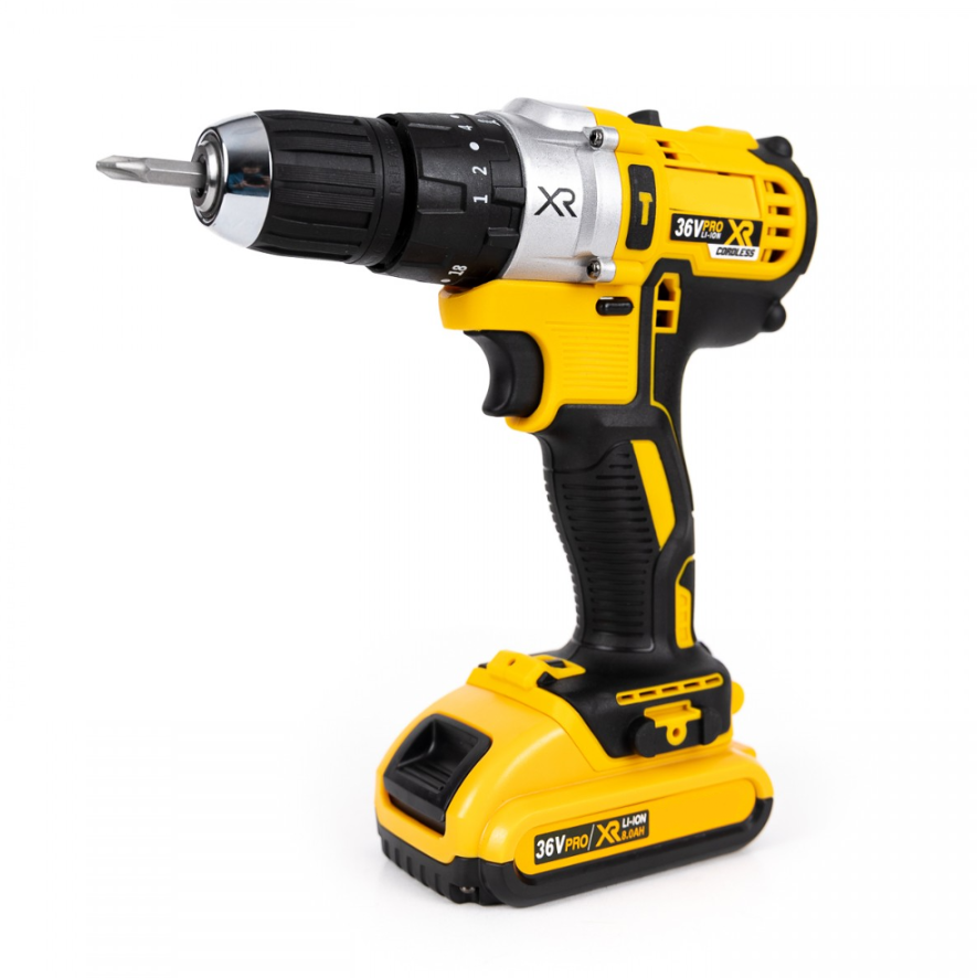RESIGILAT - Trusa Bormasina 36V cu 2 acumulatori si incarcator + Accesorii