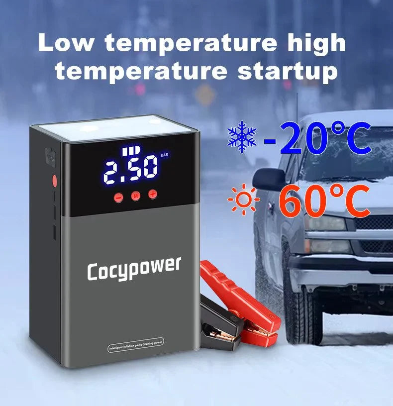 Jump Starter auto multifunctional 12V cu compresor aer 150 PSI si baterie 6000mAh