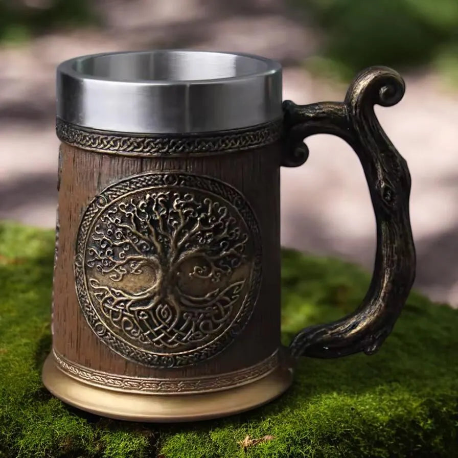 Halba bere stil viking Tree of Life 600 ml interior inox