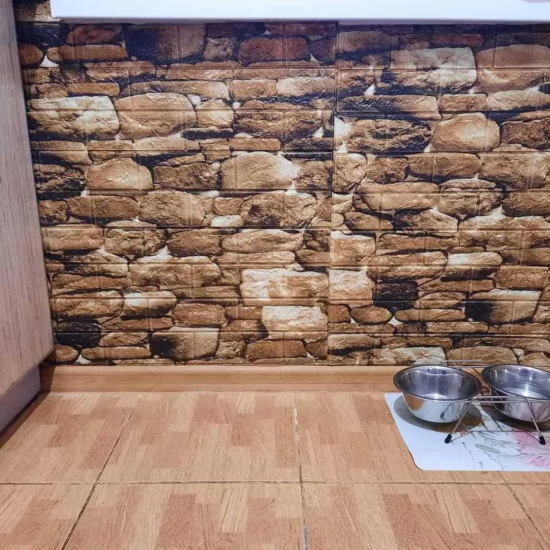 Tapet 3D caramida model piatra naturala auto-adeziv pentru interior, 70 x 77 cm