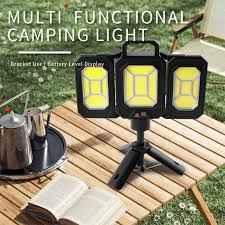 Lampa solara pliabila 3 panouri cu trepied reglabil 84cm si incarcare Type-C