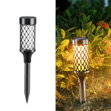 Set 4 Lampi solare LED pentru gradina, 10 LED SMD2835, iluminare automata, 38.5 cm