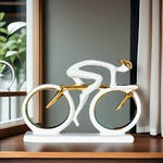 Statueta decorativa Ciclist modern din rasina 20 x 5.5 x 15 cm design premium minimalist
