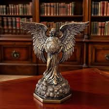 Statueta decorativa inger cu aripi design elegant decor spiritual 20x21 cm