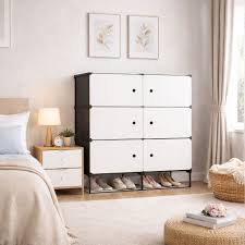 Organizator depozitare cu 6 compartimente 82x36x106 cm, Alb