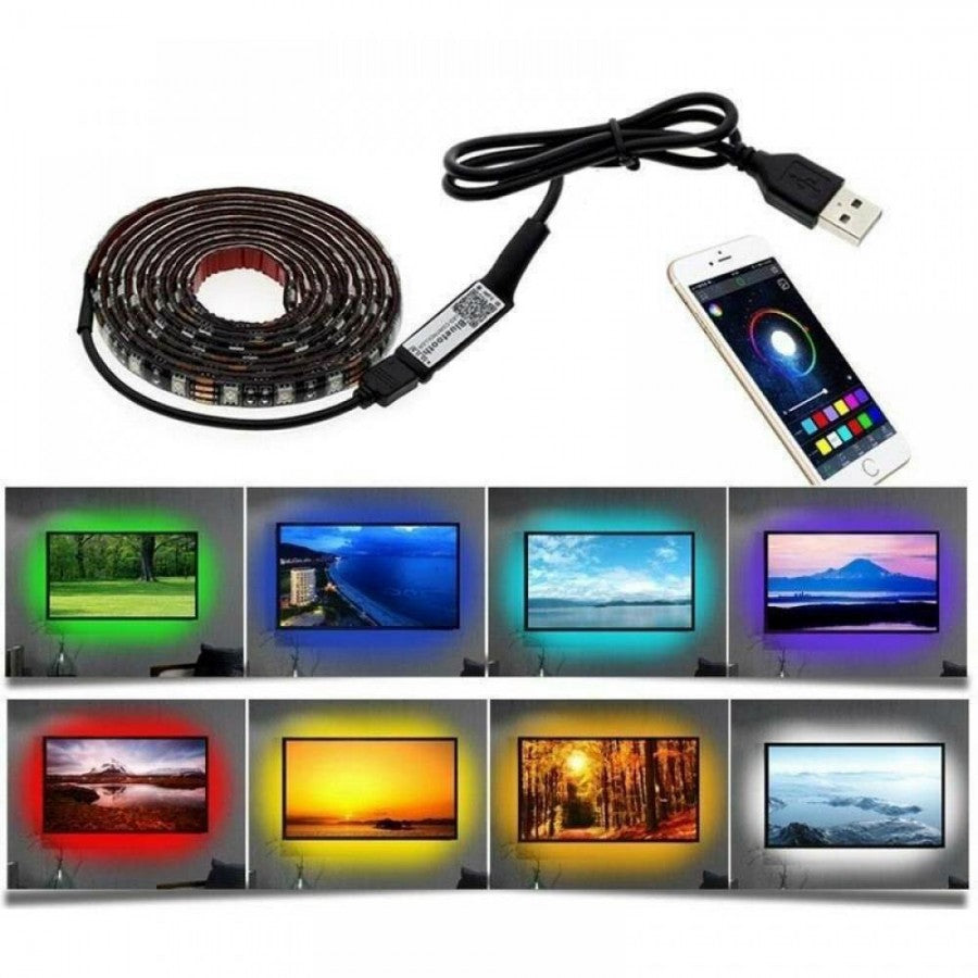 Banda LED Ambilight pentru iluminare fundal TV cu telecomanda si alimentare USB