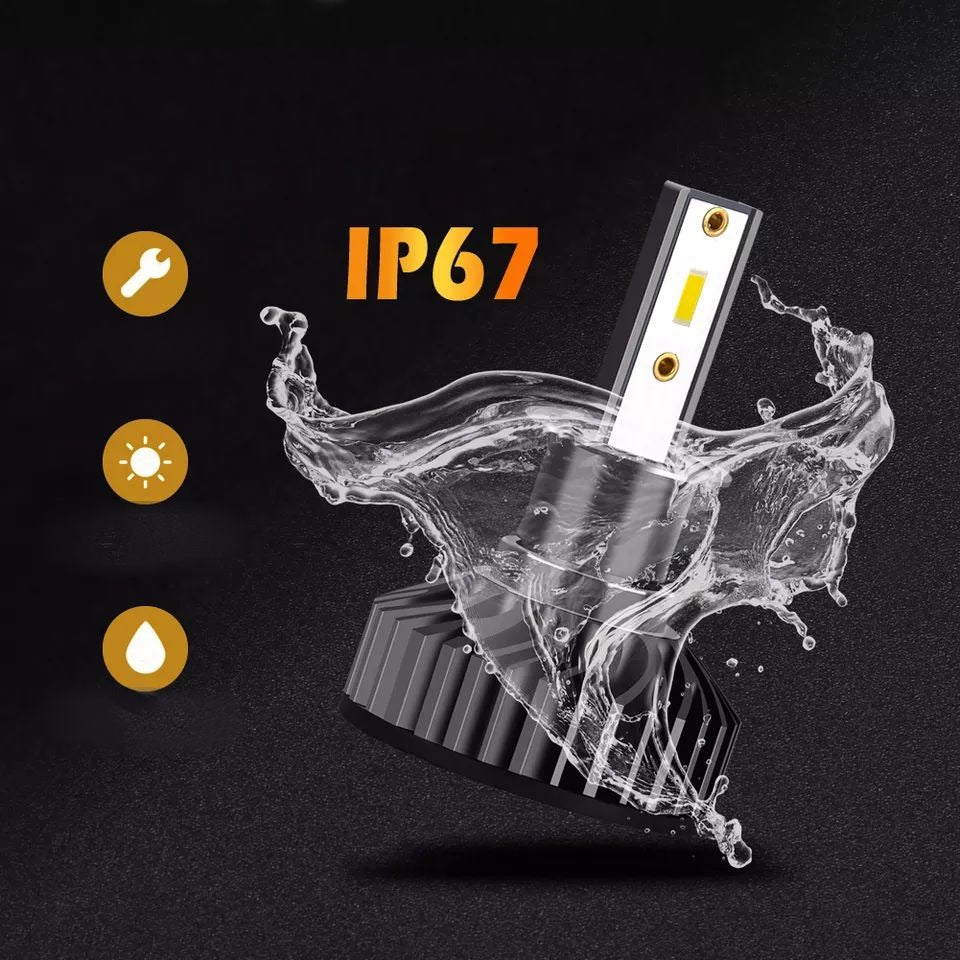 Set 2 becuri LED H7 100W, 9V-32V, F2 COB, ventilator slim, canbus, 6000K