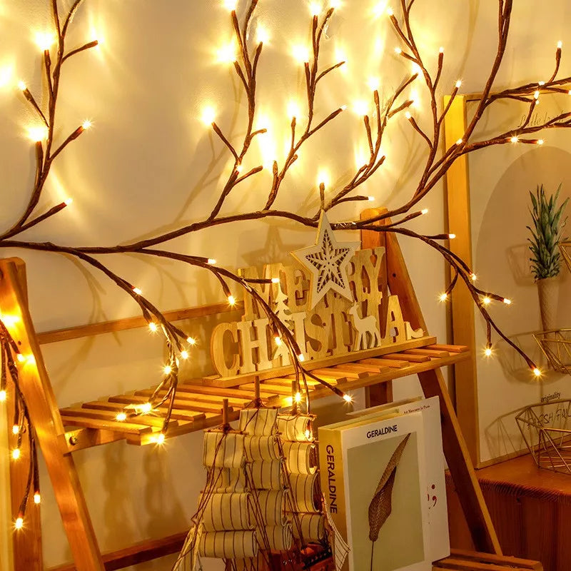 Ghirlanda luminoasa decorativa cu ramuri flexibile – 1.6 m, 72 LED-uri, telecomanda si alimentare USB