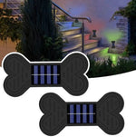 Set 2 Lampi Solare LED pentru perete,cu design decorativ in forma de os, lumina calda, ABS, pentru gradina