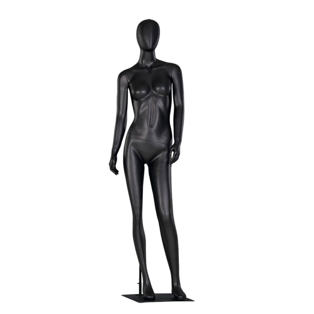 Manechin vitrina full body din fibra de sticla – model barbat sau femeie, cu cap tip ou si baza metalica