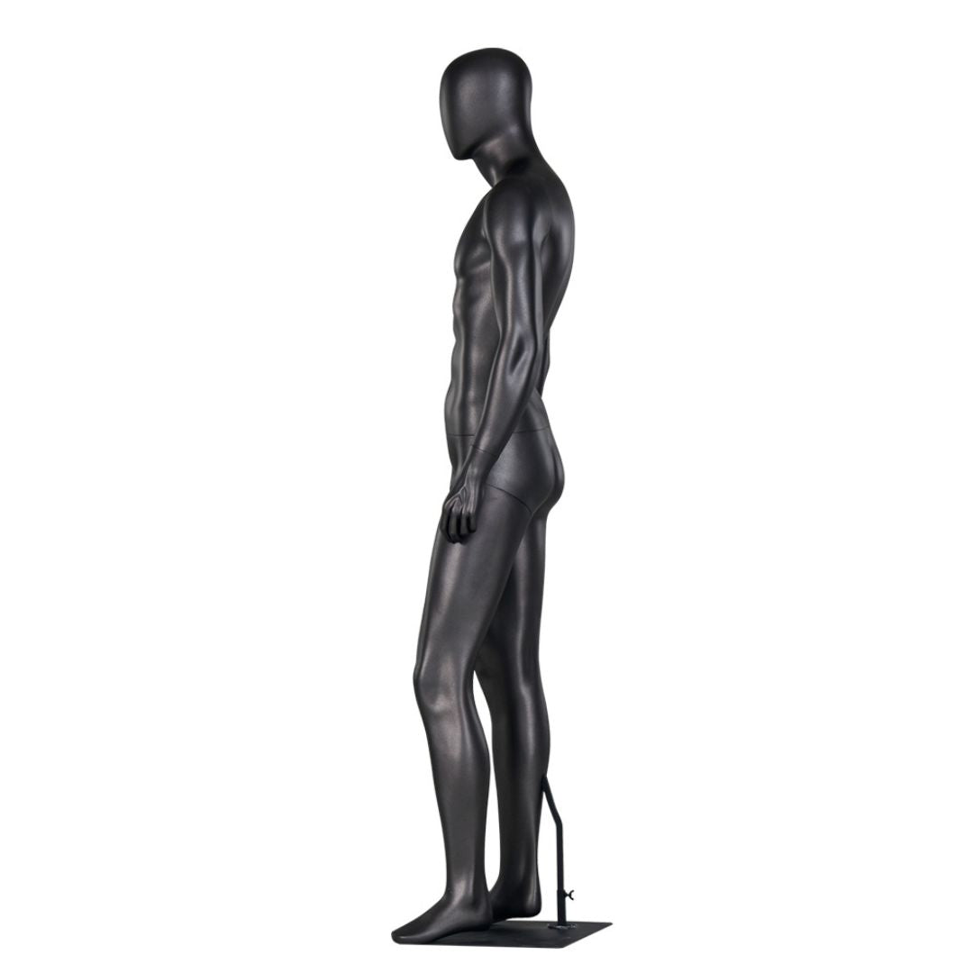 Manechin vitrina full body din fibra de sticla – model barbat sau femeie, cu cap tip ou si baza metalica