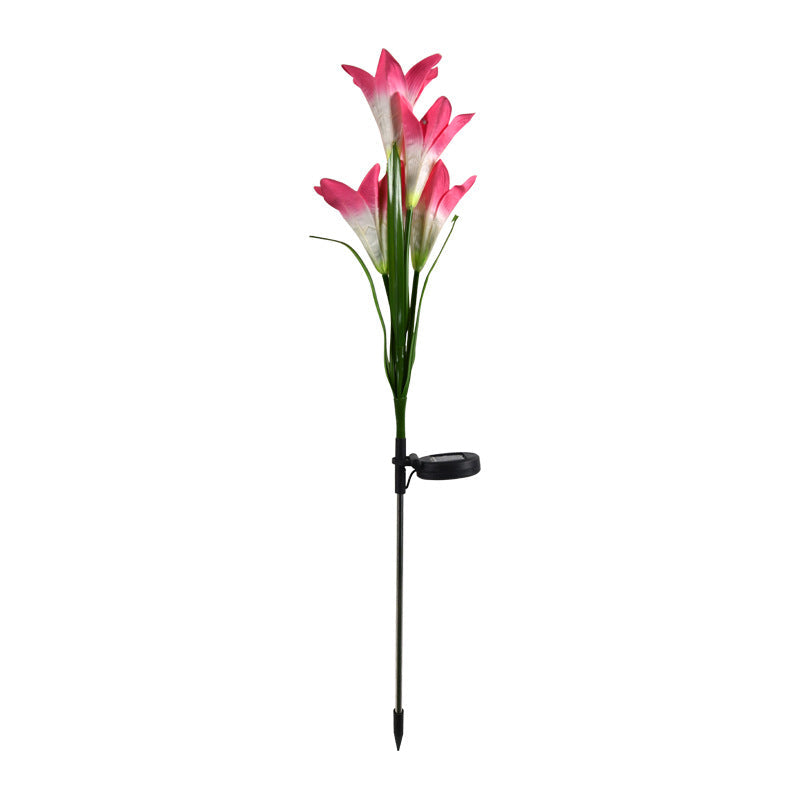 Set 2  lampi solare tip crin 75 cm pentru gradina iluminare decorativa exterior