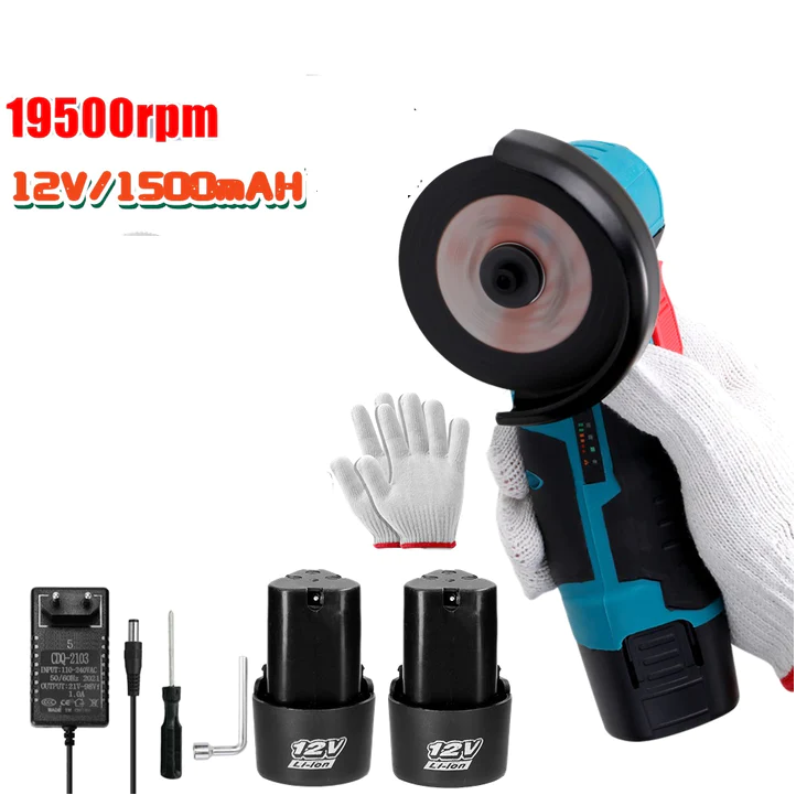 Mini Polizor unghiular portabil cu 2 acumulatori si 2 discuri, 24V