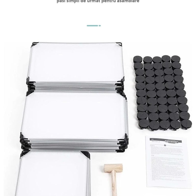 Dulap modular pentru copii, Alb/Albastru, 6 rafturi, durabil, 110cm x 74cm x 37cm