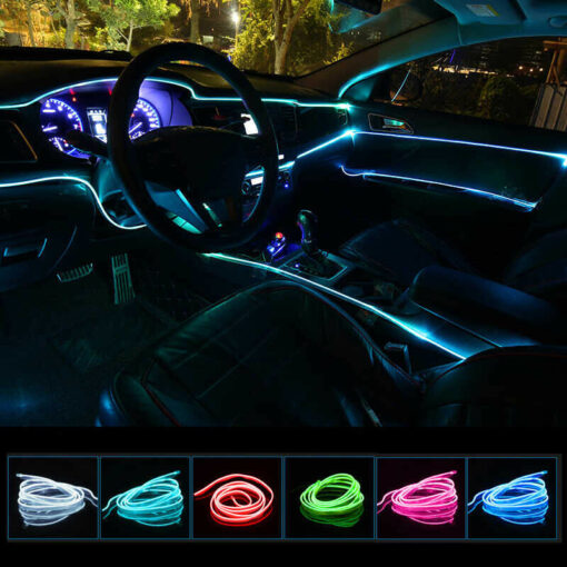 Kit Lumini ambientale LED RGB si aplicatie Bluetooth pentru control, 12V, sincronizare muzicala, 5 capete