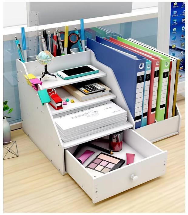 Organizator birou multifunctional cu sertar, suport documente si suport telefon, 34 x 28 x 24 cm)