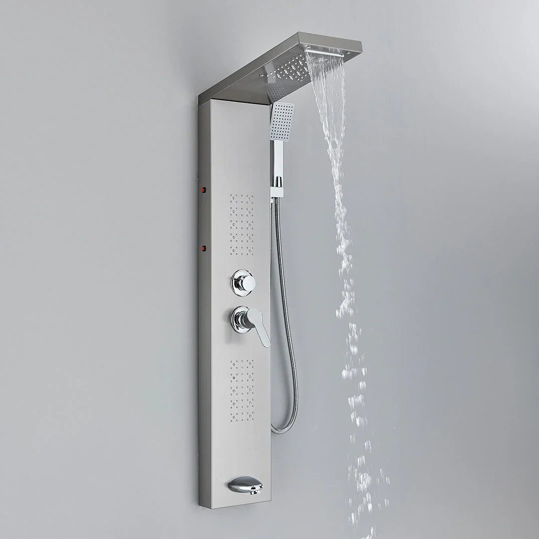 Panou dus hidromasaj inox auriu/argintiu 5 functii