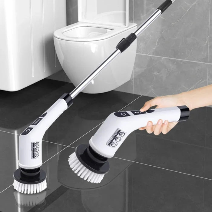 Perie Electrica Rotativa 7 in 1, 7 capete incluse, 2 viteze, pentru curatare pete dificile, maner reglabil si detasabil, autonomie ridicata, indicator LED