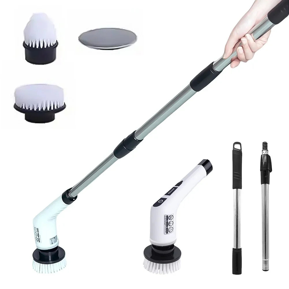 Perie Electrica Rotativa 7 in 1, 7 capete incluse, 2 viteze, pentru curatare pete dificile, maner reglabil si detasabil, autonomie ridicata, indicator LED