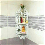 Etajera de colt decorativa cu 3 polite, 60 x 25 x 20