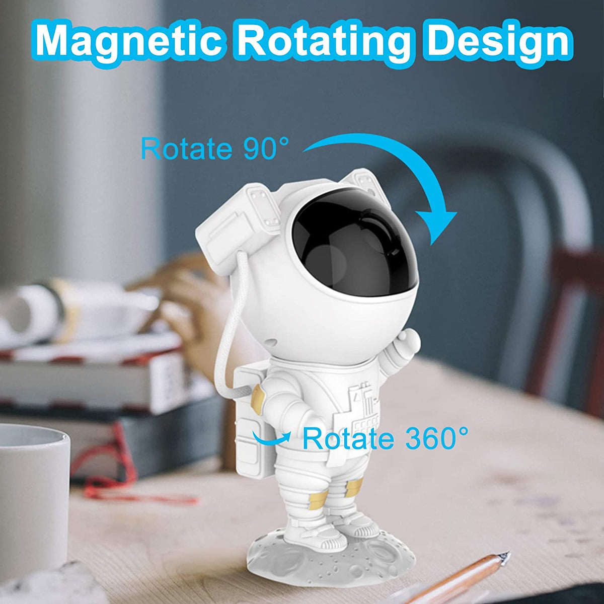 RESIGILAT - Proiector In Forma de Astronaut, Permite Proiectarea Stelelor sau Galaxiilor, Alb