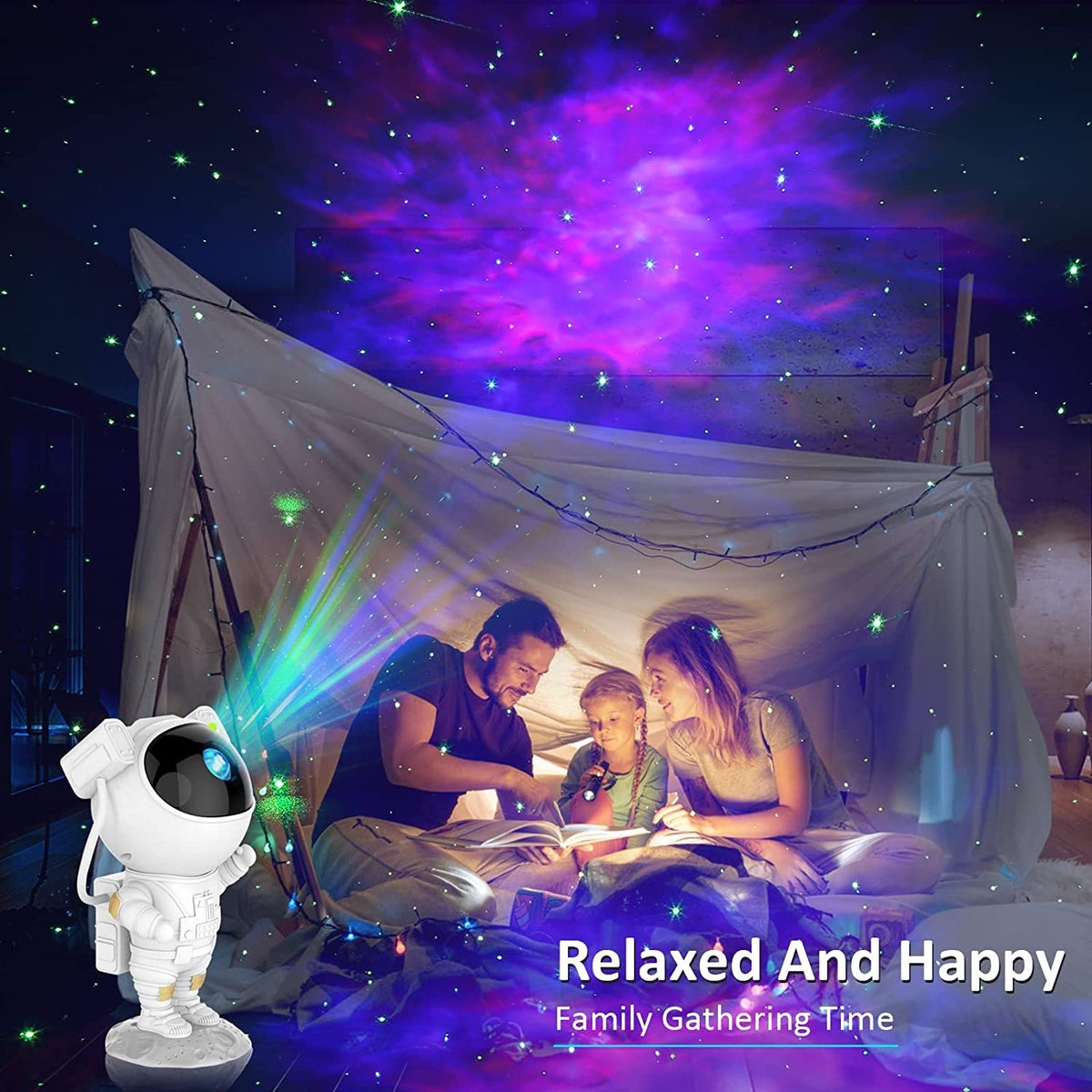 RESIGILAT - Proiector In Forma de Astronaut, Permite Proiectarea Stelelor sau Galaxiilor, Alb