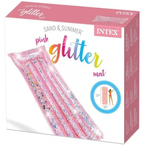 Saltea gonflabila cu sclipici Intex 58720, 1.70 x 53cm, roz