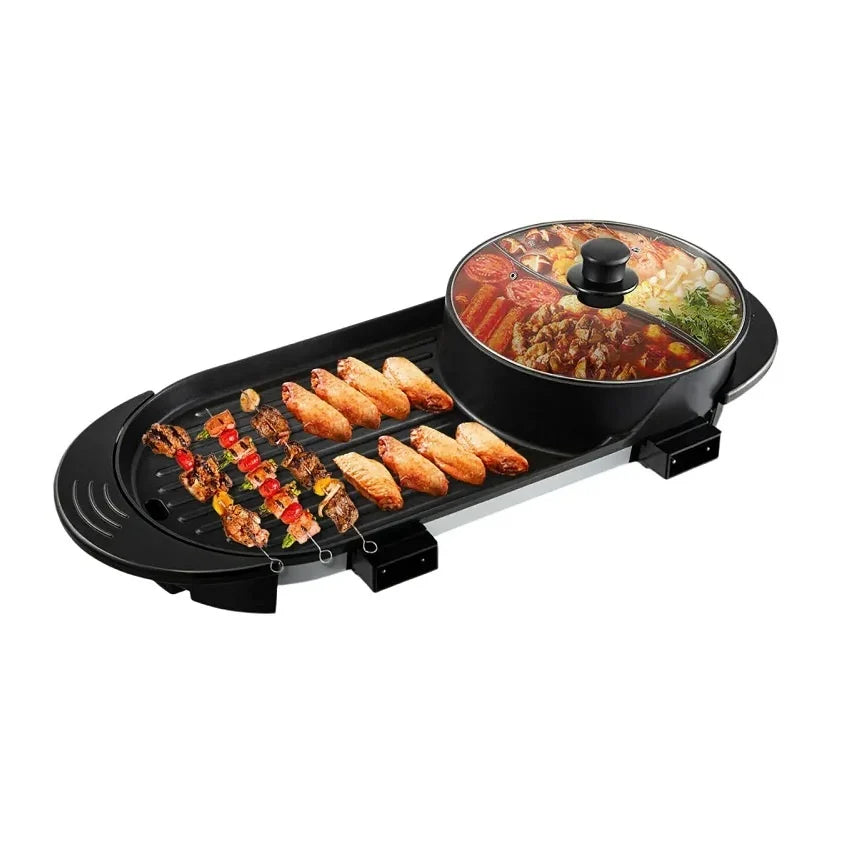 Plita electrica, RAF R5413, 1800 W, 2.5 L capacitate, cu capac, 160℃-220℃, 70x25x10 cm, negru