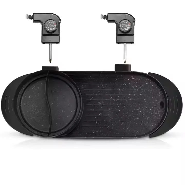 Plita electrica, RAF R5413, 1800 W, 2.5 L capacitate, cu capac, 160℃-220℃, 70x25x10 cm, negru
