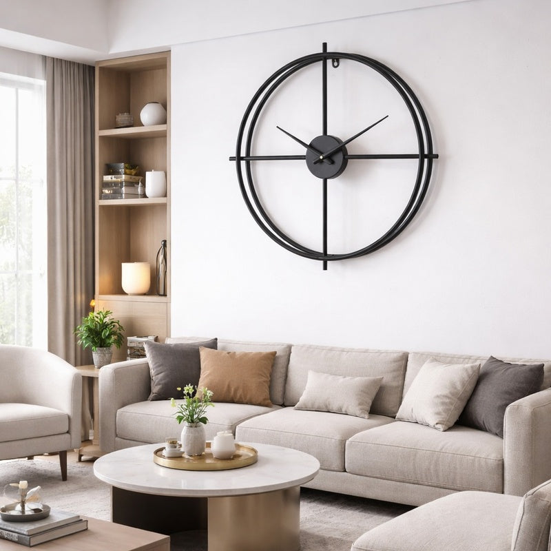 Ceas de perete modern minimalist – metal – design circular, 60 cm