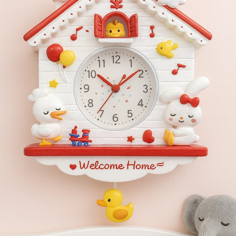 Ceasuri decorative de perete pentru camera copiilor – modele Sweet Home si Welcome Home (36 x 30 cm)