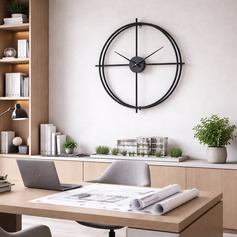 Ceas de perete modern minimalist – metal – design circular, 60 cm