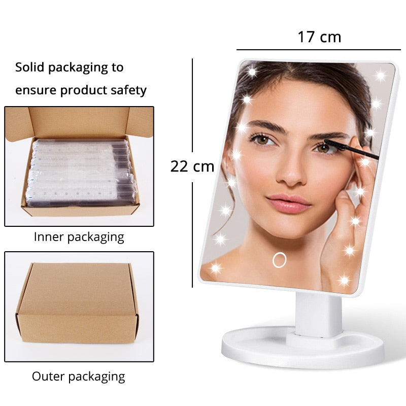 Oglinda makeup iluminata LED pentru machiaj, portabila